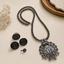 Akruti Collection Royal Oxidised Plated Ethnic Combo Set