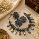 Akruti Collection Classic 2 Tone Plated Necklace Set with Ring 