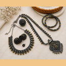Akruti Collection Royal Oxidised Plated Ethnic Combo Set
