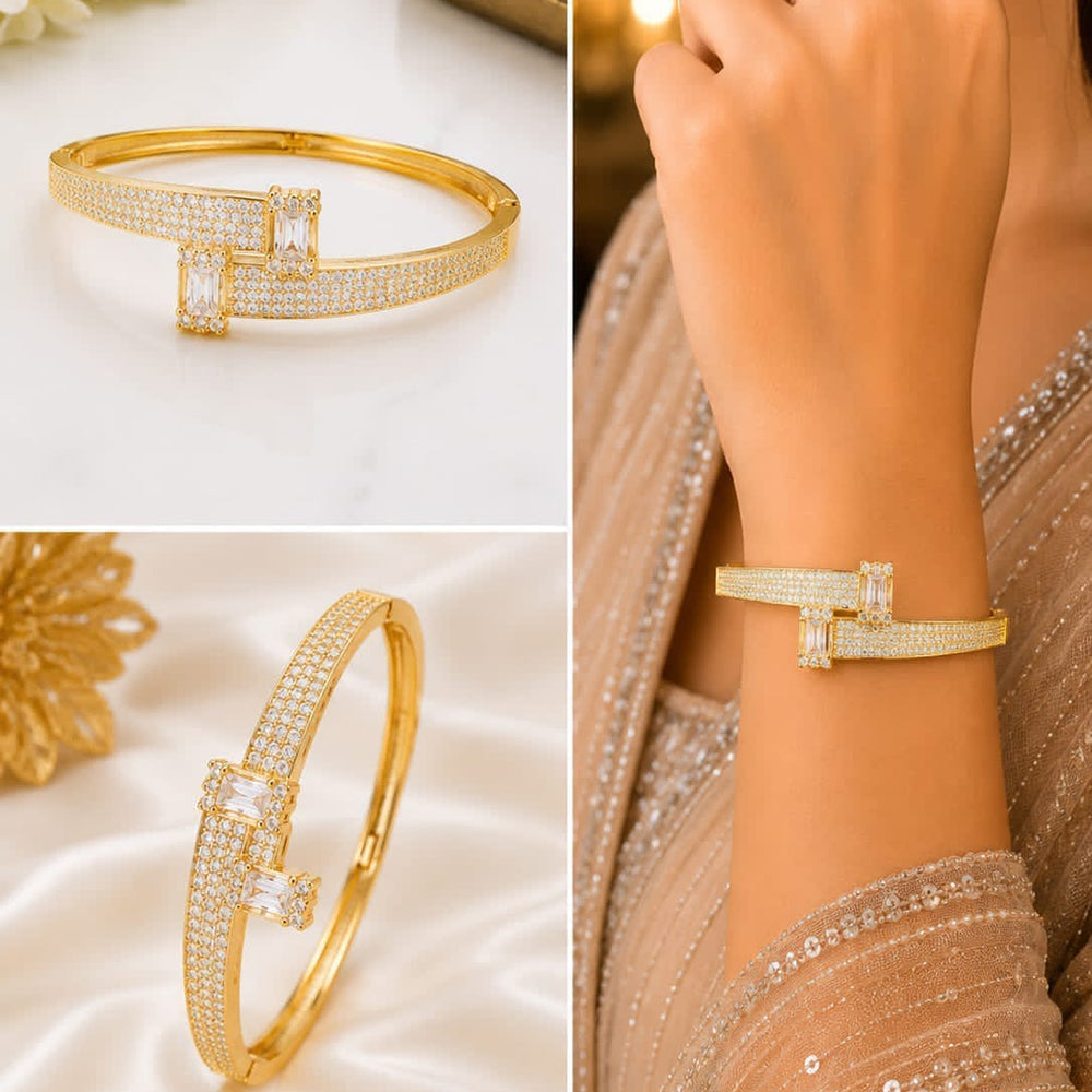 Akruti Collection Elegant Austrian Stone Openable Bracelet