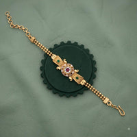 Akruti Collection Royal Pota Stone And Pearl Adjustable Bracelet