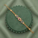 Akruti Collection Royal Pota Stone And Pearl Adjustable Bracelet