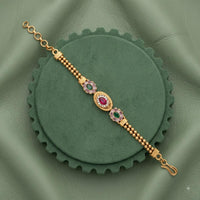 Akruti Collection Royal Pota Stone And Pearl Adjustable Bracelet