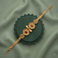 Akruti Collection Royal Pota Stone And Pearl Adjustable Bracelet