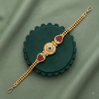 Akruti Collection Royal Pota Stone And Pearl Adjustable Bracelet