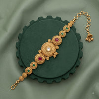 Akruti Collection Royal Pota Stone And Pearl Adjustable Bracelet
