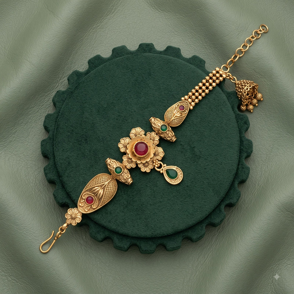 Akruti Collection Royal Pota Stone And Pearl Adjustable Bracelet