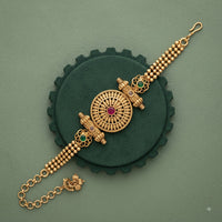 Akruti Collection Royal Pota Stone And Pearl Adjustable Bracelet
