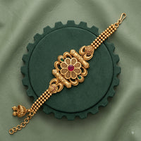 Akruti Collection Royal Pota Stone And Pearl Adjustable Bracelet