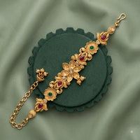 Akruti Collection Royal Pota Stone And Pearl Adjustable Bracelet