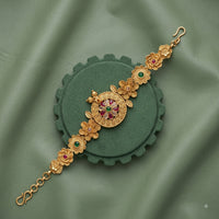 Akruti Collection Royal Pota Stone And Pearl Adjustable Bracelet