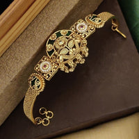 Akruti Collection Royal Pota Stone And Pearl Adjustable Bracelet