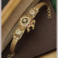 Akruti Collection Royal Pota Stone And Pearl Adjustable Bracelet