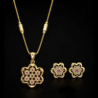 Akruti Collection Elegant Pota Stone Chain Pendant Set