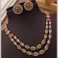 Akruti Collection Elegant Pota Stone Neckalce Set