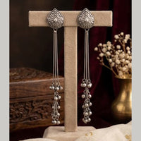 Akruti Collection Classic Oxidised Plated Ghungroo Kashmiri Dangler Earrings
