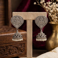 Akruti Collection Premium Look Oxidised Plated Pearl Jhumki Earrings