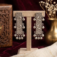 Akruti Collection Classic Oxidised Plated Ghungroo Dangler Earrings