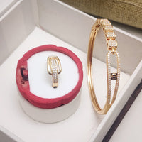 Akruti Collection Royal Austrian Stone Bracelet Ring Combo Set 