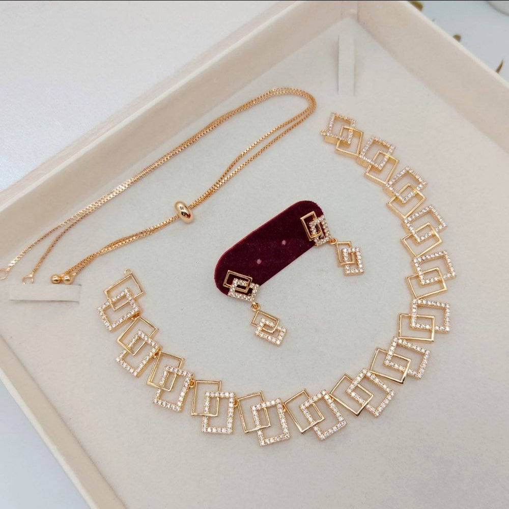 Akruti Collection Antique Finish Austrian Stone Necklace Set
