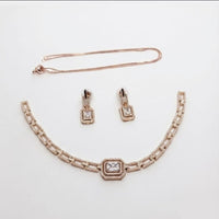 Akruti Collection Antique Finish Austrian Stone Necklace Set