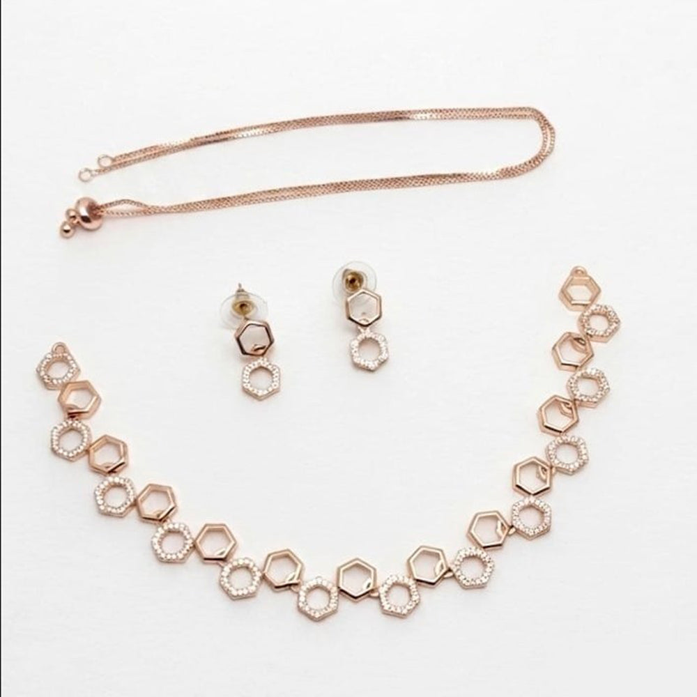 Akruti Collection Antique Finish Austrian Stone Necklace Set