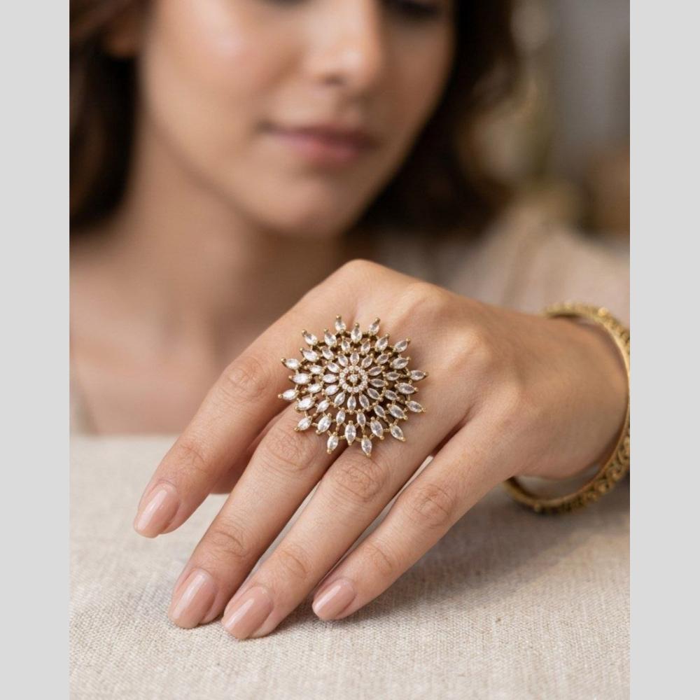 Akruti Collection Stylish Crystal Stone Ring 