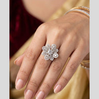 Akruti Collection Stylish Crystal Stone Ring 