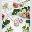 Akruti Collection Delicate Austrian Stone And Pearl Chain Pendant Set