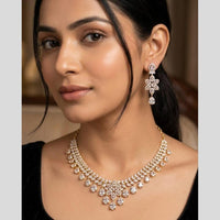 Akruti Collection Radiant Glow Modern American Daimonds Necklace Set