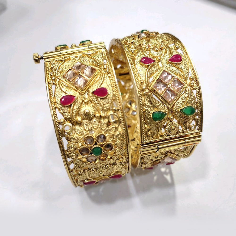 Star Bangles Gold Plated Pota Stone Bangles Set