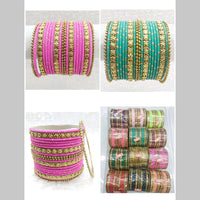 Star Bangles Gold Plated Bangles Set (Assorted Color)