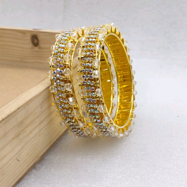 Star Bangles Gold Plated Austrian Stone Crystal Beads Bangles Set