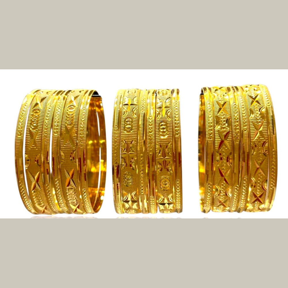 Star Bangles Designer Gold-Tone Bangles Set for Women (Assorted Desing) (Pack of 12)