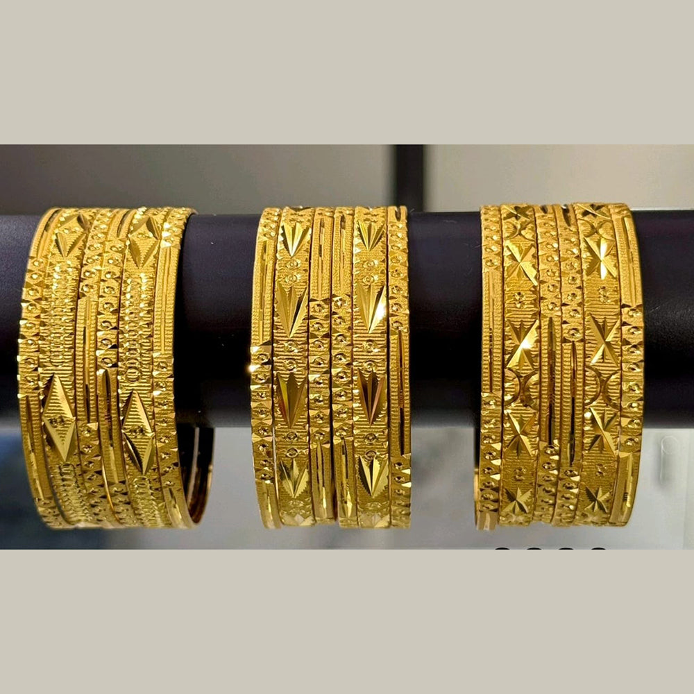Star Bangles Designer Gold-Tone Bangles Set for Women (Assorted Desing) (Pack of 12)