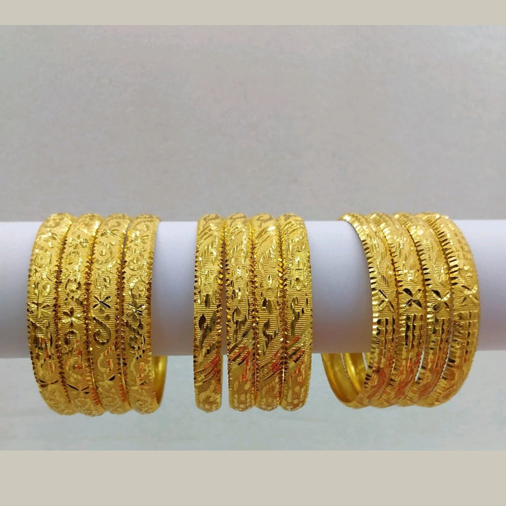 Star Bangles Designer Gold-Tone Bangles Set for Women (Assorted Desing) (Pack of 12)