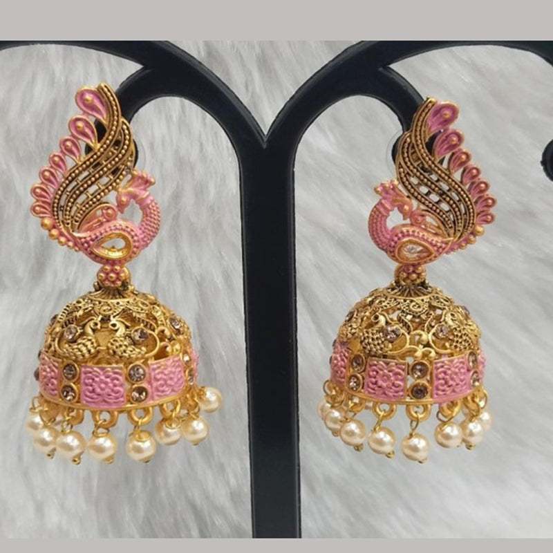 Infinity Jewels Gold Plated Jhumki Earrings