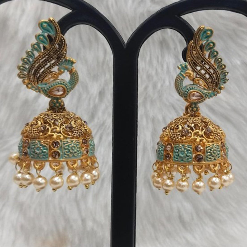 Infinity Jewels Gold Plated Jhumki Earrings