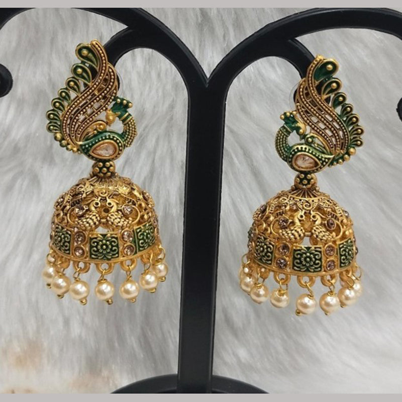 Infinity Jewels Gold Plated Jhumki Earrings