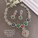 Shrijicreation Silver Plated AD Stone Necklace Set