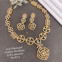 Shrijicreation Gold Plated AD Stone Necklace Set