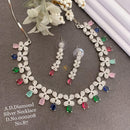 Shrijicreation Silver Plated AD Stone Necklace Set