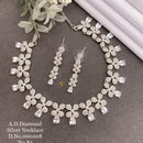 Shrijicreation Silver Plated AD Stone Necklace Set