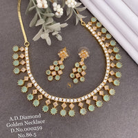 Shrijicreation Gold Plated AD Stone Necklace Set