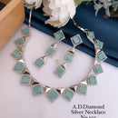 Shrijicreation Silver Plated AD Stone Necklace Set