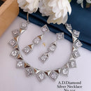 Shrijicreation Silver Plated AD Stone Necklace Set