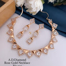 Shrijicreation Rose Gold Plated AD Stone Necklace Set