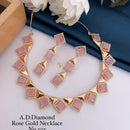 Shrijicreation Rose Gold Plated AD Stone Necklace Set
