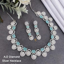 Shrijicreation Silver Plated AD Stone Necklace Set