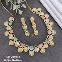 Shrijicreation Gold Plated AD Stone Necklace Set